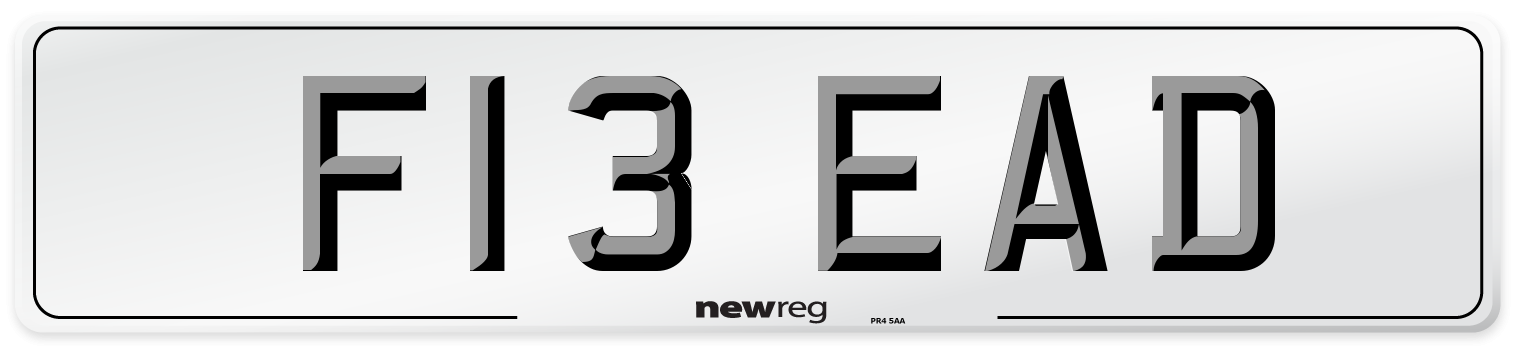 F13 EAD Number Plate from New Reg